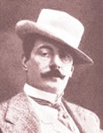Retrato del compositor de óperas Giacomo Puccini.